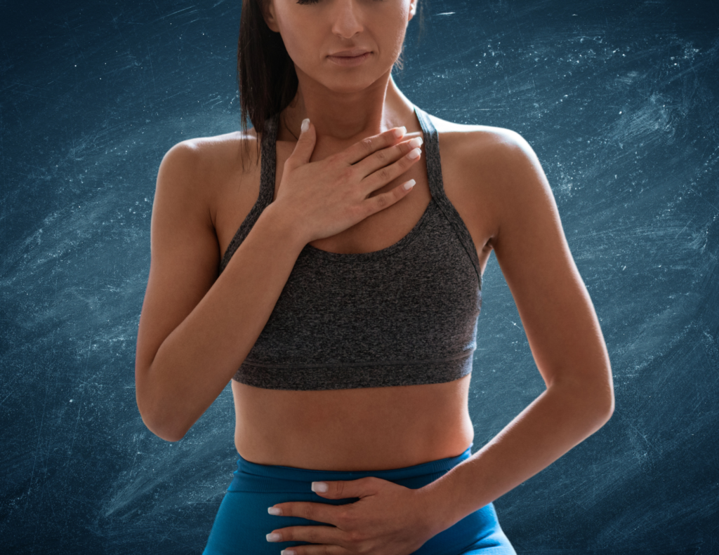 Woman aware of breath
